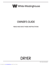 White-Westinghouse White-Westinghouse DRYER Owner's Manual