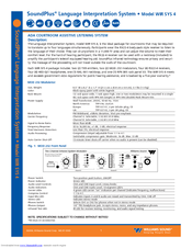 Williams Sound Language Interpretation System WIR SYS 4 Specification Sheet