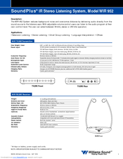 Williams Sound SoundPlus WIR 952 Specification Sheet
