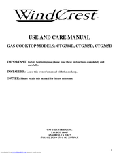 Wind Crest CTG304D Use And Care Manual