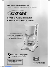 Windmere WCM2022C Use And Care Book Manual