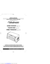 Windmere TO2000 Use And Care Manual