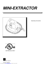 Windsor MINI-EXTRACTOR Operating Instructions Manual