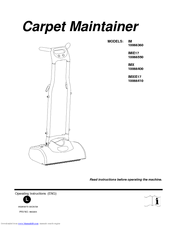 Windsor Carpet Maintainer IM 10066360 Operating Instructions Manual