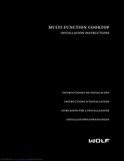 Wolf Gas Multi-Function Cooktop Installation Instructions Manual