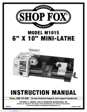 Woodstock Shop Fox M1015 Instruction Manual