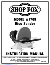Woodstock W1708 Instruction Manual