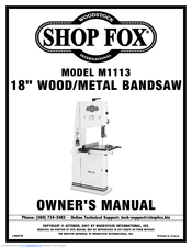 Woodstock SHOP FOX M1113 Owner's Manual