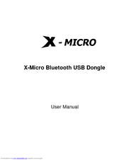 X-Micro Bluetooth USB Dongle User Manual
