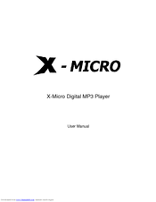 X-Micro Digital MP3 Player User Manual