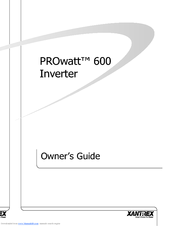 Xantrex PROwatt 600 Owner's Manual