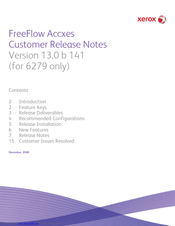 Xerox FREEFLOW ACCXES 13.0 B 141 Release Notes