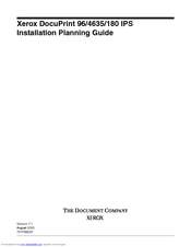 Xerox DocuPrint 180 IPS Series Installation Planning Manual