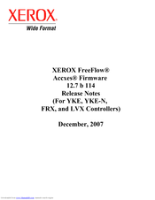 Xerox FRX Firmware Release Notes