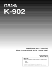Yamaha K-902 Owner's Manual