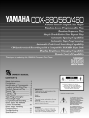 Yamaha 580 Owner's Manual