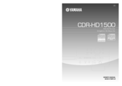 Yamaha CDR HD1500 - CD Recorder / HDD Owner's Manual