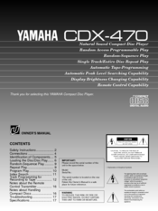 Yamaha CDX-470 Owner's Manual