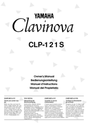 Yamaha Clavinova CLP-121S Manuel D'instructions