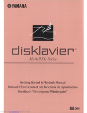 Yamaha Disklavier Mark II XG Series Getting Started Manual