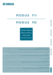 Yamaha MODUS F11 Owner's Manual