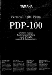 Yamaha PDP-100 Mode D'emploi