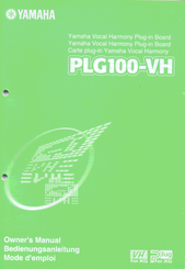 Yamaha PLG100-VH Owner's Manual