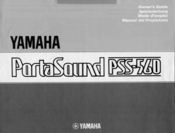 Yamaha PortaSound PSS-560 Owner's Manual