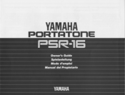 Yamaha PortaTone PSR-16 Owner's Manual