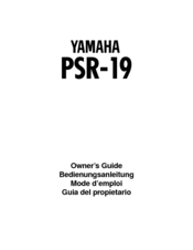 Yamaha PortaTonee PSR-19 Owner's Manual