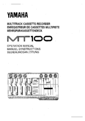 Yamaha MT100 Operation Manual