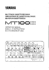 Yamaha MT100II Operation Manual
