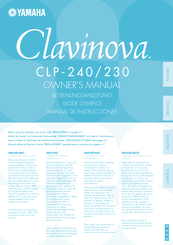 Yamaha Clavinova CLP-230 Manual De Instrucciones