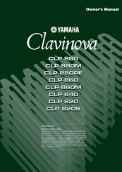 Yamaha Clavinova CLP-860 Owner's Manual