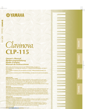 Yamaha Clavinova CLP-115 Owner's Manual