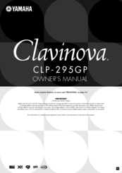 Yamaha Clavinova CLP-295GP Owner's Manual