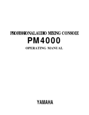 Yamaha PM4000 Operating Manual