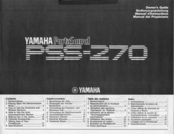 Yamaha PortaSound PSS-270 Owner's Manual