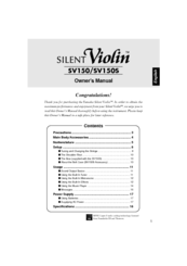 Yamaha Silent Violin SV150 Owner's Manual