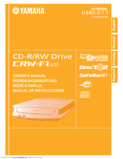 Yamaha CD Recordable/Rewritable Drive CRW-F1UX Owner's Manual
