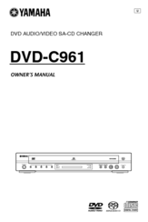 Yamaha DVDC961BL Owner's Manual