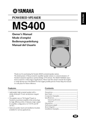 Yamaha MS400 Owner's Manual