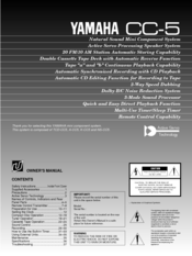 Yamaha CC-5 Owner's Manual