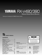Yamaha RX-V490 Owner's Manual