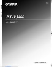 Yamaha RXV3800BL Owner's Manual