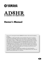 Yamaha AD8HR AD Owner's Manual