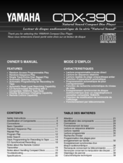 Yamaha CDX-390 Owner's Manual