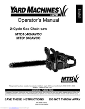 Yard Machines MTD1640NAVCC Operator's Manual