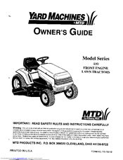 Yard Machines 400 Series Owner's Manual