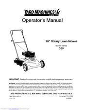 Yard Machines series 20 Operator's Manual